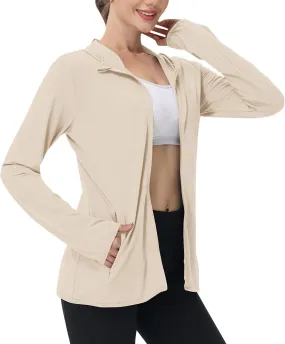 Womens Sun Shirts Full Zip UPF 50  Protection Hoodie Jacket Long Sleeve Summer Hiking Outdoor Lightweight Jackets