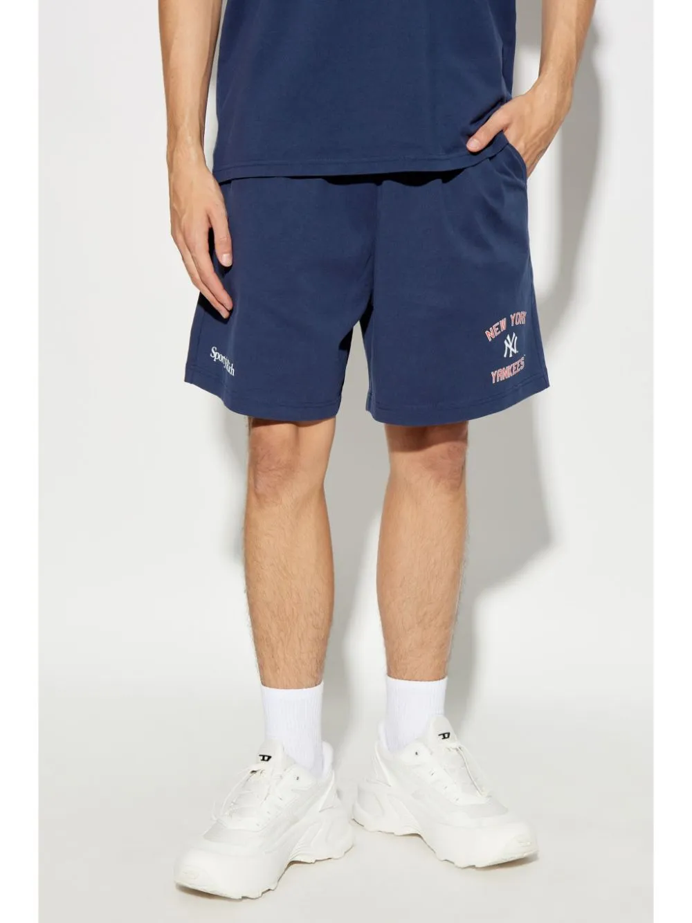 x 47 x New York Yankees logo-print track shorts